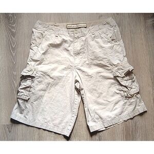 Ecko Unltd Cargo Shorts‎ Mens 36 Linen Blend Logo Loose *READ*